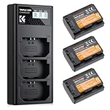 K&F Concept 3-Pack NP-FZ100 Batería 2280mAh y Cargador LCD de 3 Ranuras para Sony FX3 FX30 A7 III A7 IV A7R III A7R IV A9 A6600 A7R3 A7S III/A7S3 A7C Alpha 9 Alpha a9 II Alpha 9R A9R Alpha 9S Cámara