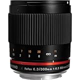 Samyang SY300M-E-BK - Lente de Espejo F6.3 de 300 mm para cámaras Sony NEX Intercambiables sin Espejo - Montaje E