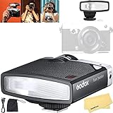 Godox Lux Junior Retro Camera Flash para Canon Sony Nikon Fujifilm Olympus Camera Flash Speedlight, GN12 6000K±200K CCT,1/1-1/64 Flash Power, para cámara Digital Cámara de película