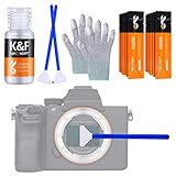 K&F Concept Kit de Limpieza Cámara,18 EN 1 Cleaning Kit con 16PCS Bastones Sensor Full Frame 24mm(Envasados al Vacío)+Líquido Limpieza+Guantes,Limpiedor del Sensor de Cámara para Objetivo/Canon/Nikon