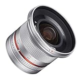 Samyang SY12M-E-SIL 12mm F2.0 Lente Ultra Gran Angular para cámaras Sony E, Color Plateado