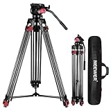 NEEWER 79'/ 200cm Trípode de Video, Soporte de Trípode de Aleación de Aluminio Resistente con 360° Cabezal de Arrastre Fluido, Placa QR Compatible con Canon Nikon Sony y Otras,Carga hasta 17.6lb/ 8kg