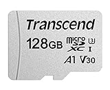 Transcend Usd300S Tarjeta Microsd de 128Gb, Clase 10, V30, A1, Hasta 100 Mbs de Lectura