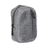 Amazon Basics – Funda para cámara con bolsillo frontal con cremallera, de poliéster de calidad, impermeable, gris ceniza