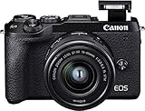 Canon EOS M6 Mark II - Cámara Mirrorless de 32.5 MP, Negro - Kit Cuerpo con Objetivo EF-M 15-45mm f/3.5-5.6 IS STM y Visor electrónico EVF-DC2