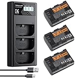 K&F CONCEPT LP-E6NH 3 Pack 2600mAh Batería y Cargador de 3 Ranuras Compatible con Canon EOS R7, R6, R5, 5D Mark II/III/IV, 6D, 6D Mark II, 7D II, 90D, 80D y 70D