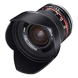 Samyang F1220509101 - Objetivo fotográfico CSC-Mirrorless para Micro Cuatro Tercios (distancia focal fija 12mm, apertura f/2-22 NCS CS, diámetro filtro: 67mm), negro