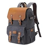 BAICLES Mochilas para Equipo Fotográfico, Vintage Mochila para Cámara, Mochila para Fotografia Reflex Impermeable, Paquete de Computadora Portátil, Soporte de Trípode y Paquete de Cámara SLR