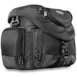 Mantona Premium - Bolso para cámaras réflex con correa de transporte, color negro