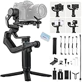 FeiyuTech Camera Gimbal SCORP-Mini 3-Eje Estabilizador de cardán para Cámara sin Espejo,Cámaras compactas,Cámara de acción,para Sony Panasonic Fujifilm Nikon iPhone Samsung,Carga útil máxima 2.65lb