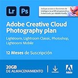 Creative Cloud Photography plan with 20GB | 1 Año | PC/Mac | Código de activación enviado por email