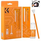 K&F CONCEPT Kit de Limpieza para cámaras, con 10 Piezas de Limpieza Sensor APS-C + 20ml Líquido, Almohadillas de Microfibra Envasadas al Vacío, Ideal para Limpiar Objetivos, filtros y Lentes