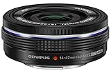 Objetivo Olympus M.Zuiko Digital 14-42 mm F3.5-5.6 EZ, Zoom estándar, Adecuado para Todas Las cámaras MFT (Modelos Olympus OM-D & Pen, Serie G de Panasonic), Negro