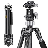 K&F CONCEPT Trípode Cámara,173cm Trípode de Carbono Fotografía Compacto y Professional con 360° Rótula de Bola y Placa de Liberación para Cámara DSLR X254C4