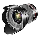 Samyang F1120701101 - Objetivo fotográfico DSLR para Canon EF (distancia focal fija 16mm, apertura f/2.0 ED AS UMC CS, diámetro filtro: 77mm), negro