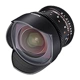 Samyang F1312601101 - Objetivo para vídeo VDSLR para Canon EF (Distancia Focal Fija 14mm, Apertura T3.1-22 ED AS IF UMC II), Negro