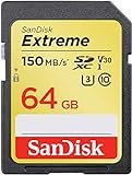 SanDisk Extreme 64GB SDXC - Tarjeta de memoria 150MB/s, Class 10, U3, V30