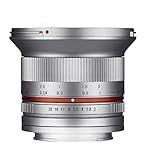 Samyang F1220509102 - Objetivo fotográfico CSC-Mirrorless para Micro Cuatro Tercios (Distancia Focal Fija 12mm, Apertura f/2-22 NCS CS, diámetro Filtro: 67mm), Plateado