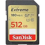 SanDisk 512 GB Extreme tarjeta de memoria SDXC + RescuePRO Deluxe, hasta 180 MB/s, UHS-I, Class 10, U3 y V30