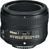 Nikon AF-S 50mm F1.8 G - Objetivo para Nikon (distancia focal fija 50mm, apertura f/1.8) color negro - Versión Europea