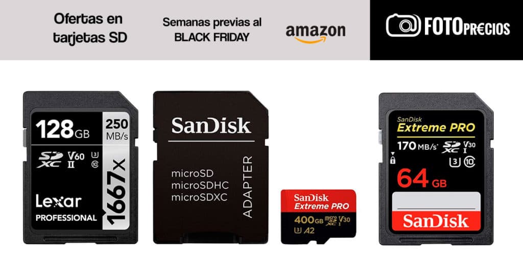 Ofertas en tarjetas SD para fotografía.