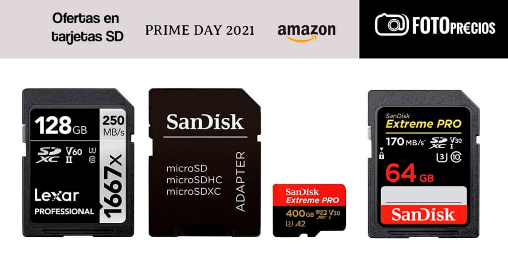 Ofertas en tarjetas SD Prime Day 2021 Amazon.