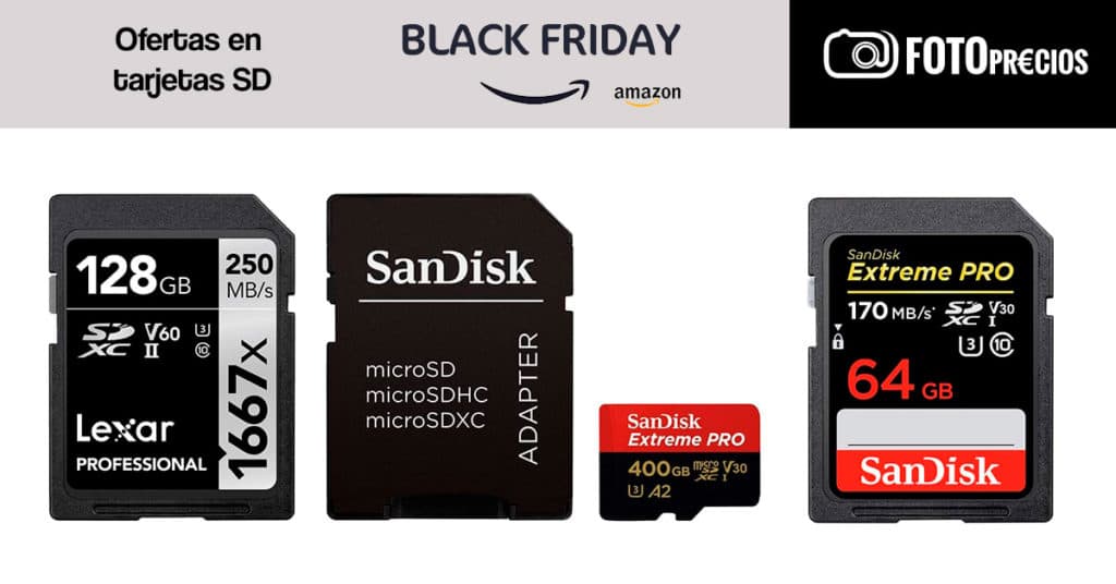 Mejores ofertas en tarjetas SD del Black Friday.